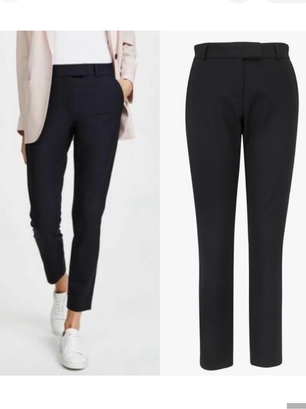 Veronica Beard Black Stretch Wool Tapered Pants Size 8